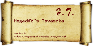 Hegedűs Tavaszka névjegykártya